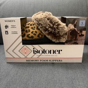 isotoner Leopard Print Memory Foam Slippers